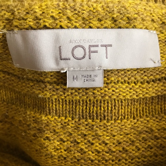 Ann Taylor LOFT mustard yellow pullover sweater - Picture 2 of 8